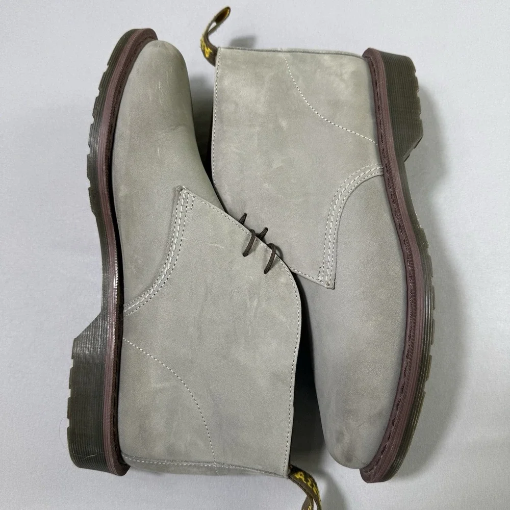Dr Martens Overstone Ankle Chukka Boots Mens 11 Grey Lace Up Leather AW004 CK08R